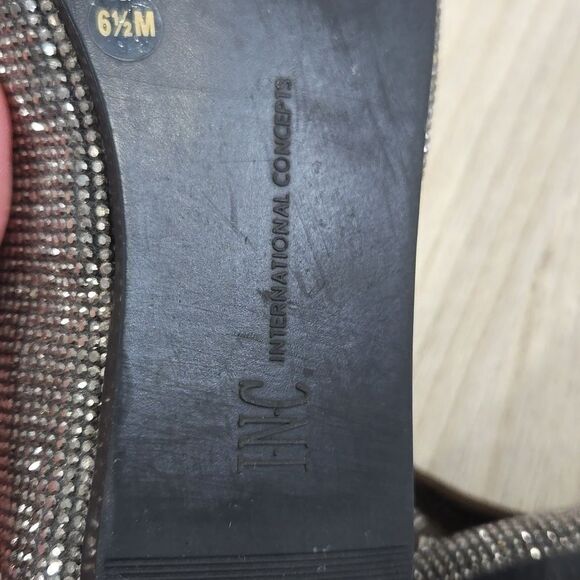 🐢 INC International Concepts Juney Dark Crystal Square Toe Ballet Flats Size6.5 - Picture 10 of 11